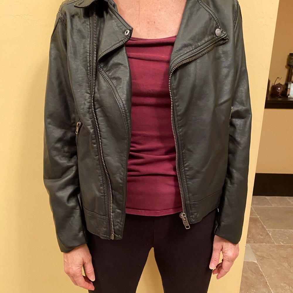 Black faux leather jacket